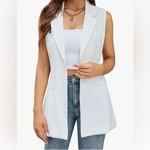 Top Shop Off White, lined Vest. Wear alone, over something or with tank.